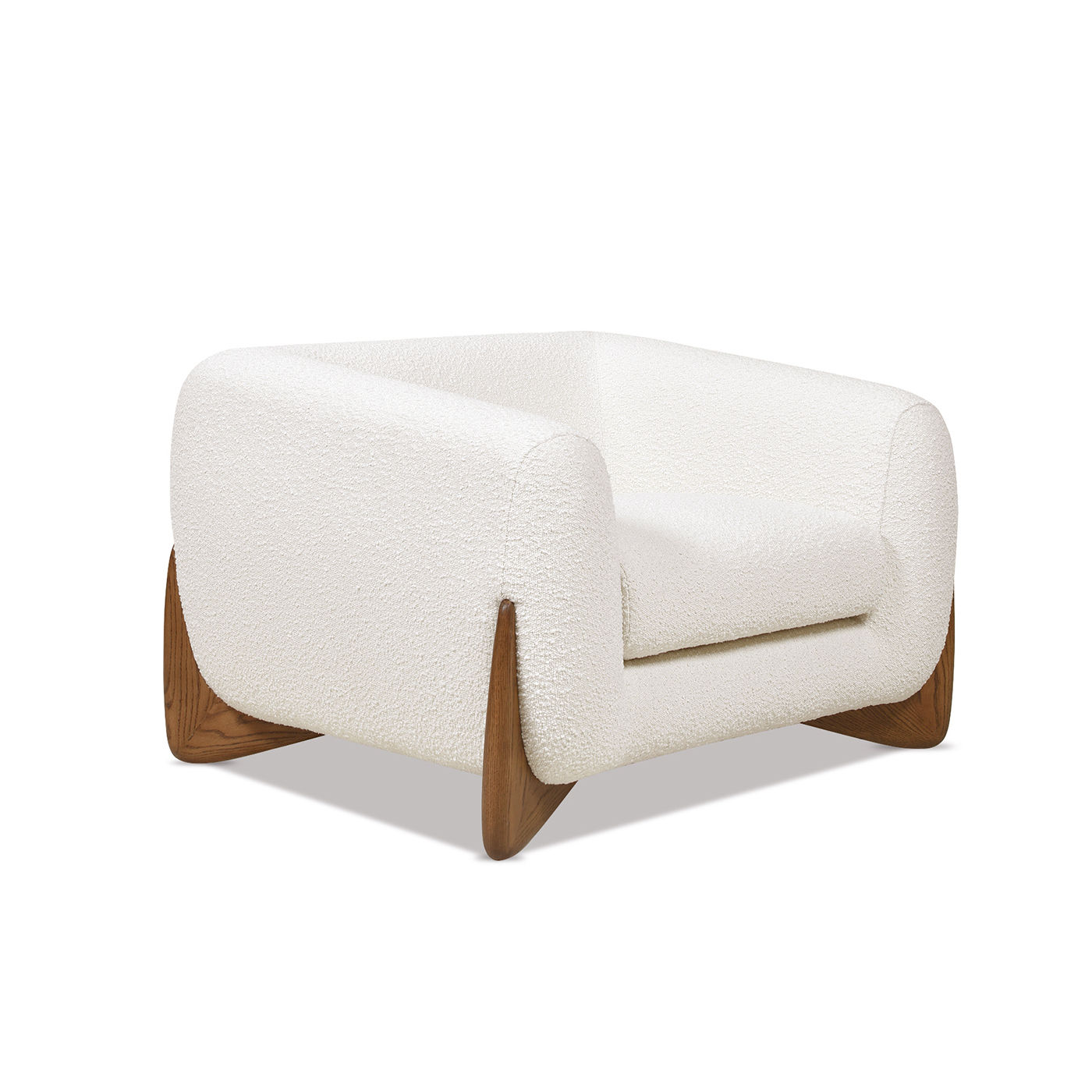 Memory Foam Rice white Boucle Accent Chairs