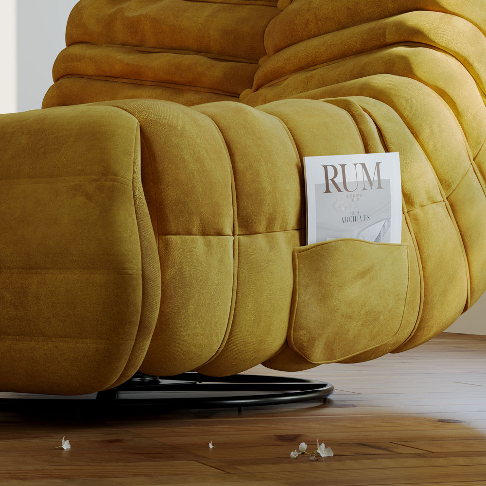 Fabric Yellow Fabric Accent Chairs