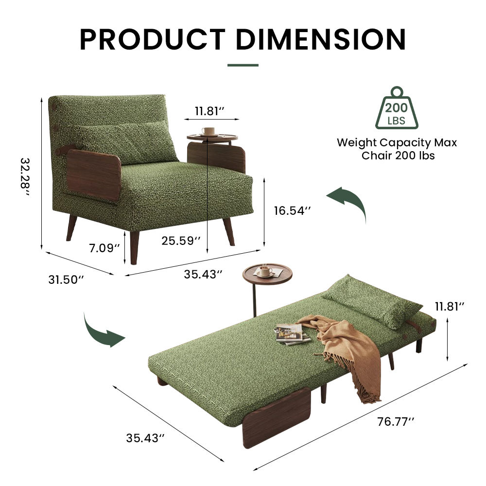 Linen Fabric Green Cotton & Linen Accent Chairs