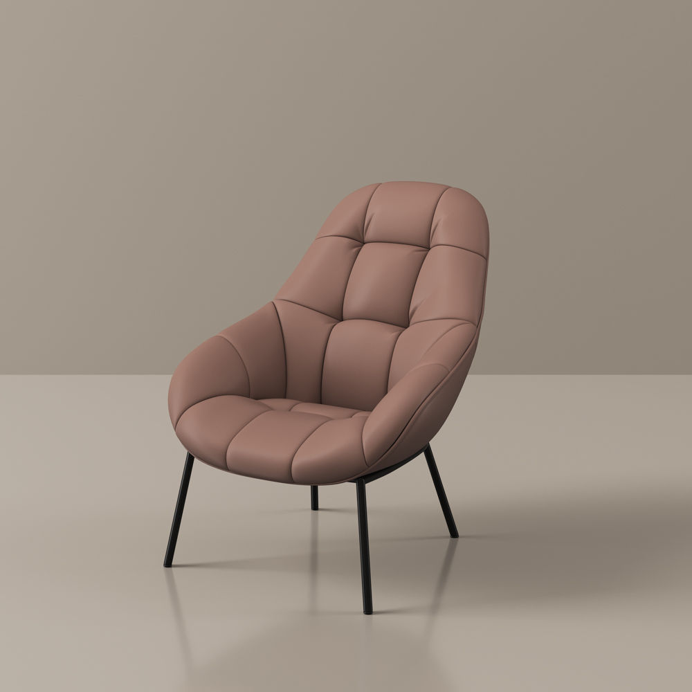 Sponge Pink PU Leather Accent Chairs