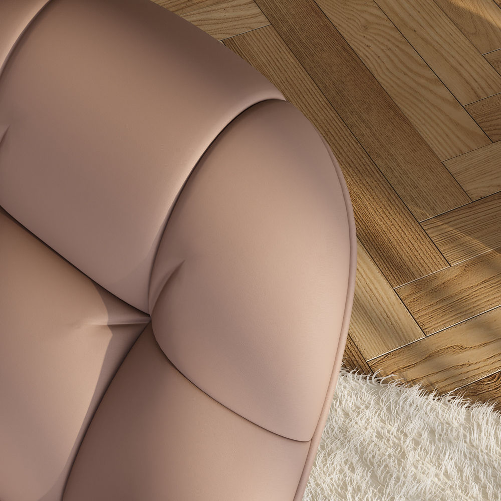 Leather Pink PU Leather Accent Chairs