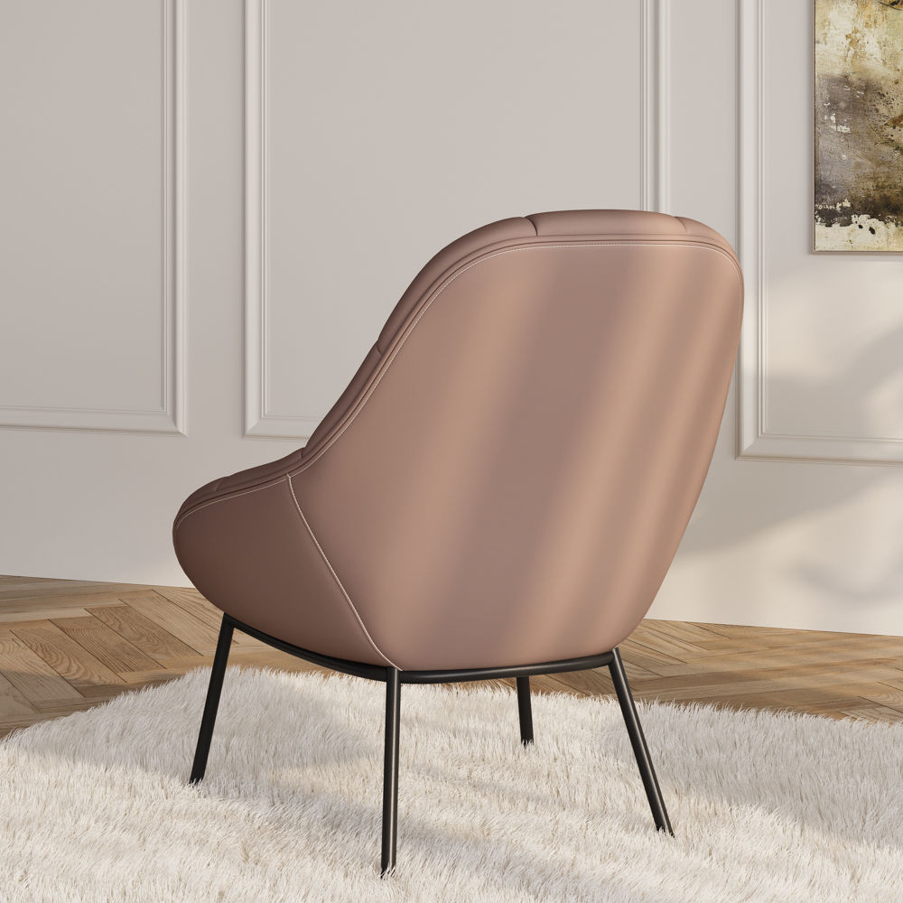Accent Chair Pink PU Leather Accent Chairs