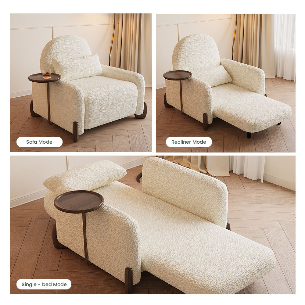 Bedroom Walnut & White Fabric Accent Chairs