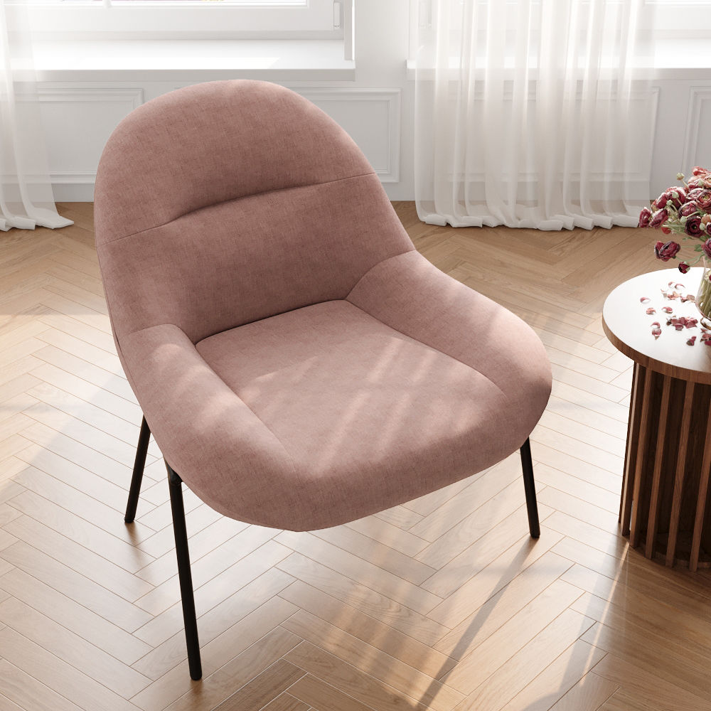 Carbon Steel Pink Chenille Accent Chairs