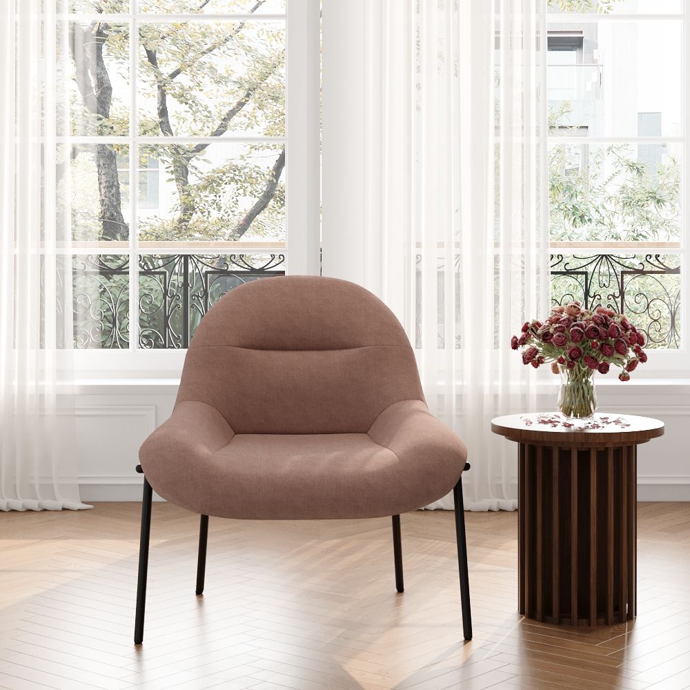 Partly Assemble Pink Chenille Accent Chairs