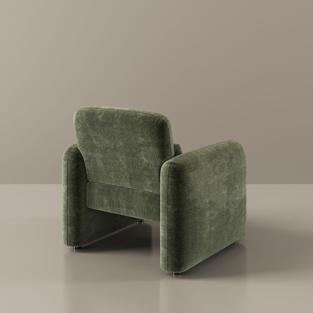 Sponge Green Chenille Accent Chairs