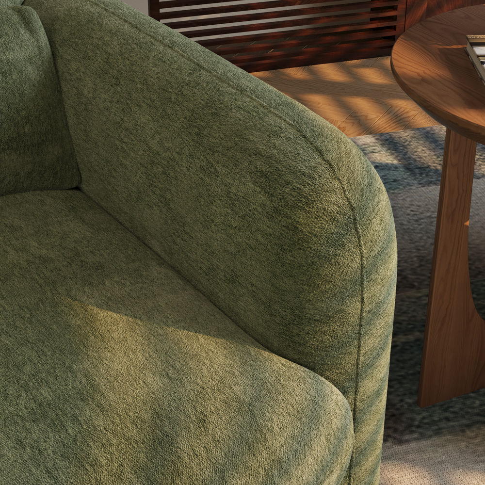 Apartment Green Chenille Accent Chairs