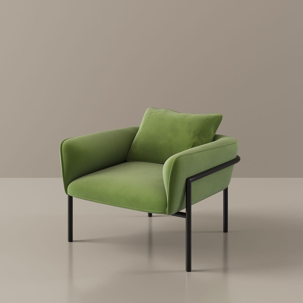 Bedroom Green Fabric Accent Chairs