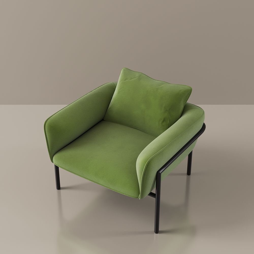 Comfortable Green Fabric Accent Chairs