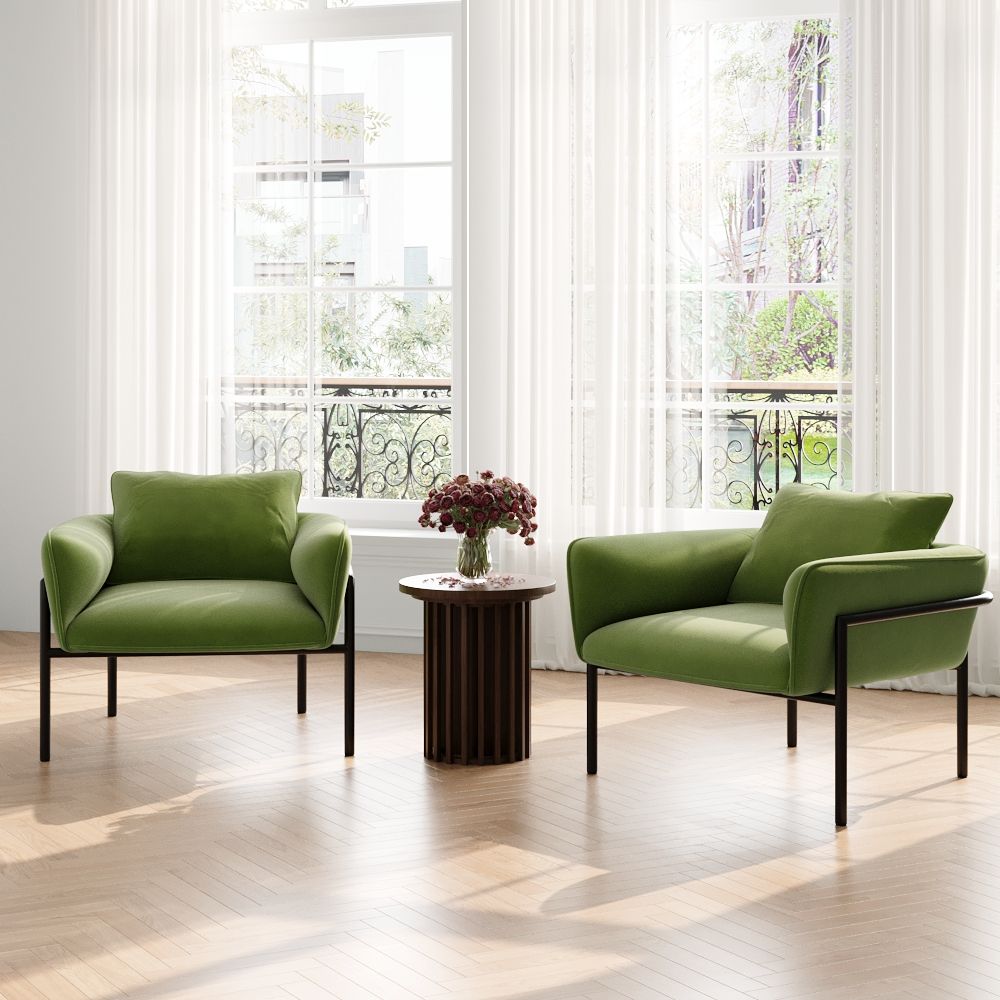 Office Green Fabric Accent Chairs