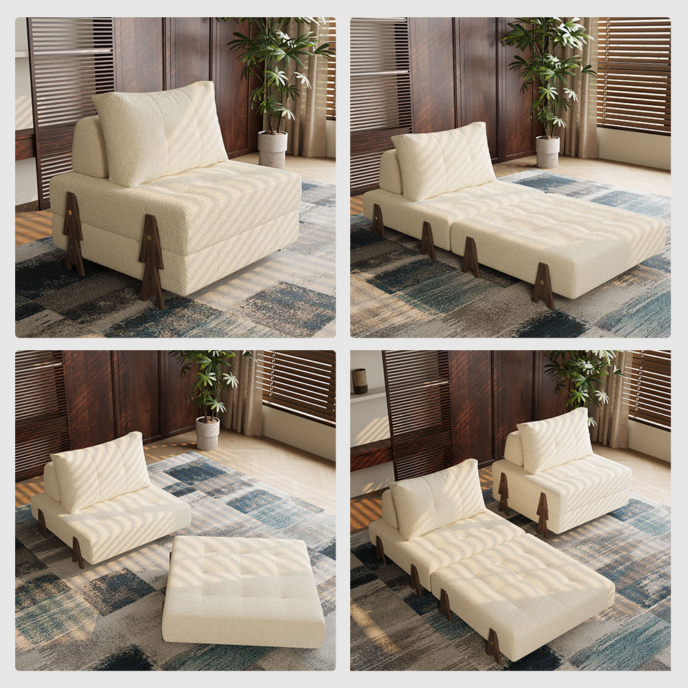 Home Theater Walnut & White Fabric Accent Chairs