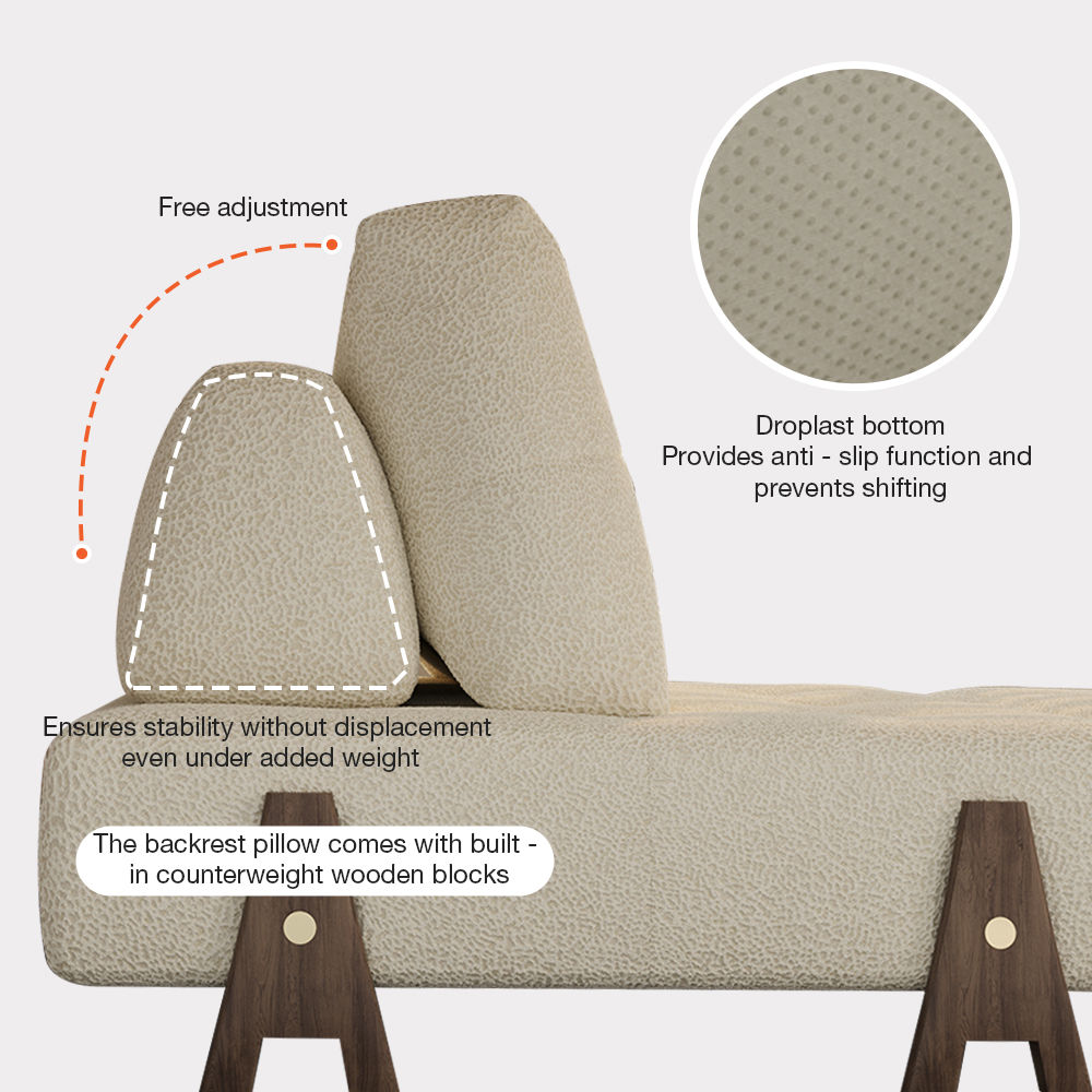 Bedroom Walnut & White Fabric Accent Chairs