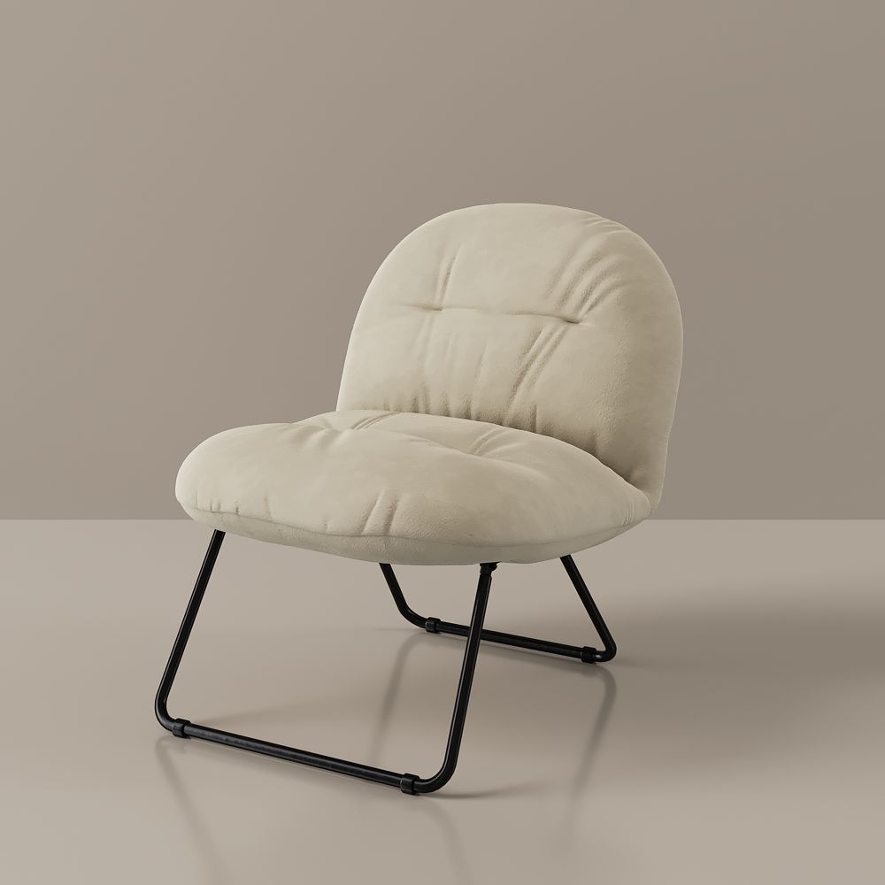 Sponge Beige Velvet Accent Chairs