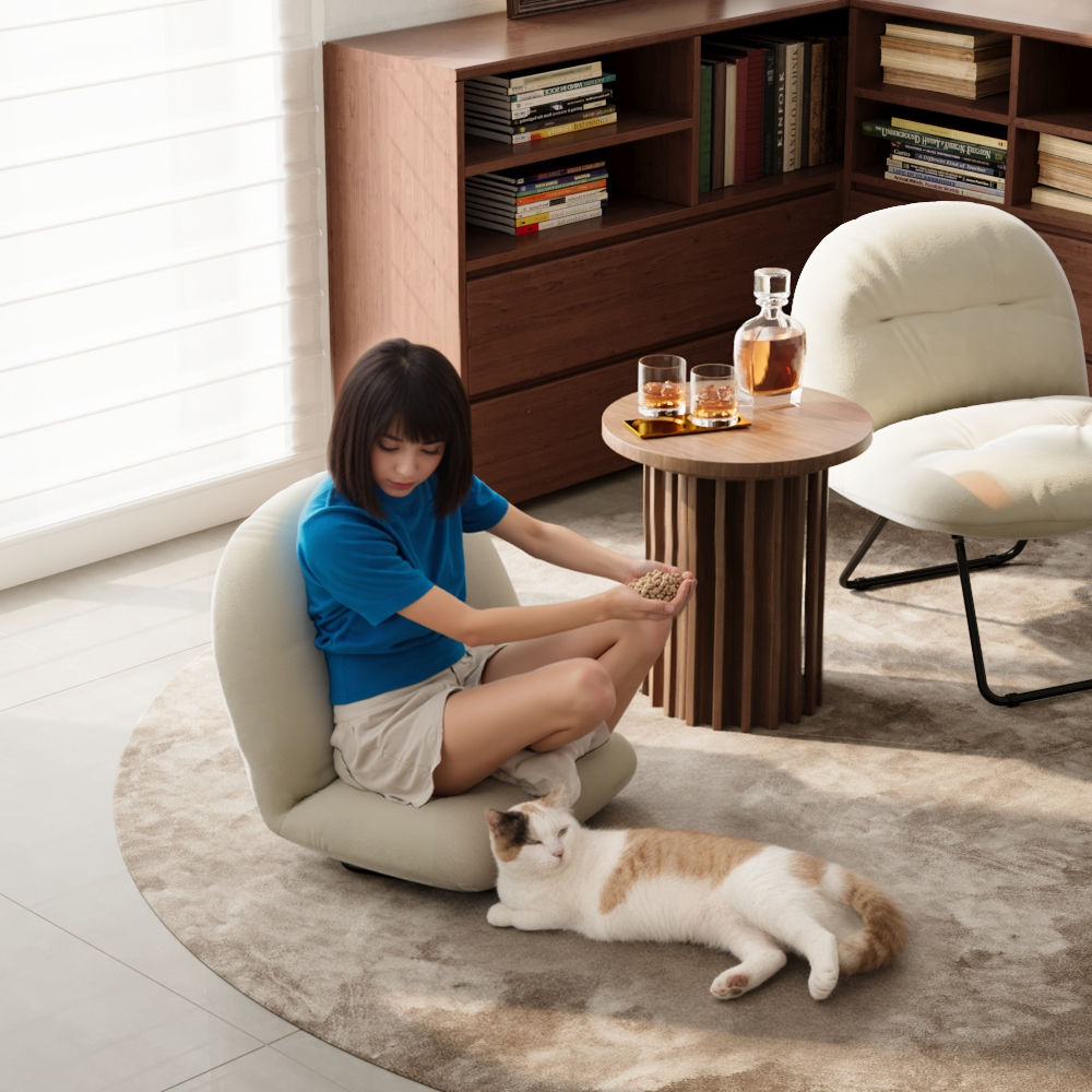 Home Theater Beige Velvet Accent Chairs