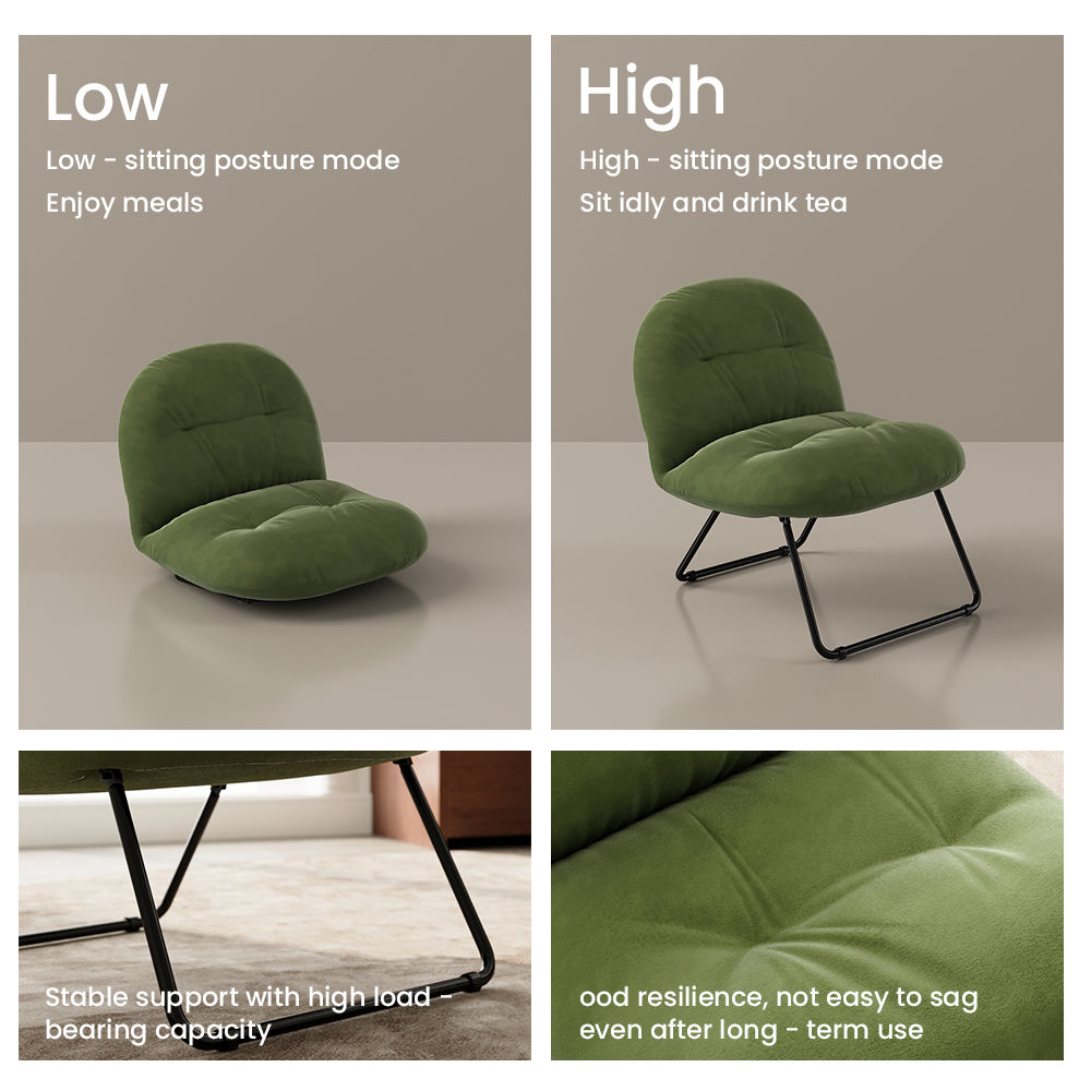 Foldable Green Velvet Accent Chairs