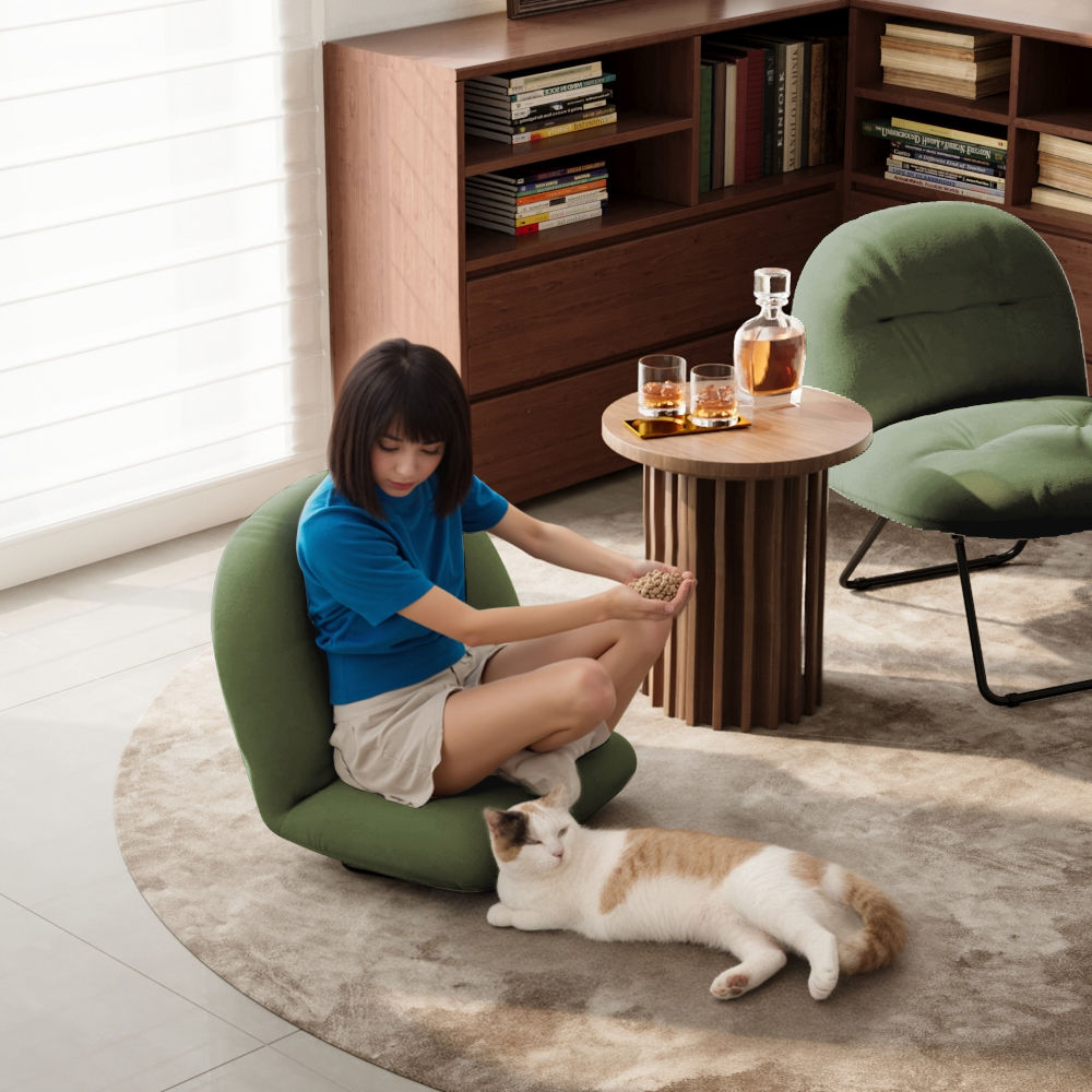 Sponge Green Velvet Accent Chairs
