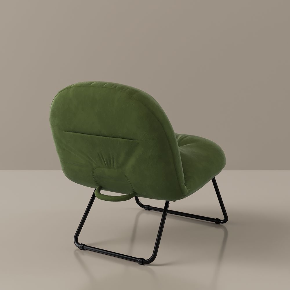 Foldable Green Velvet Accent Chairs