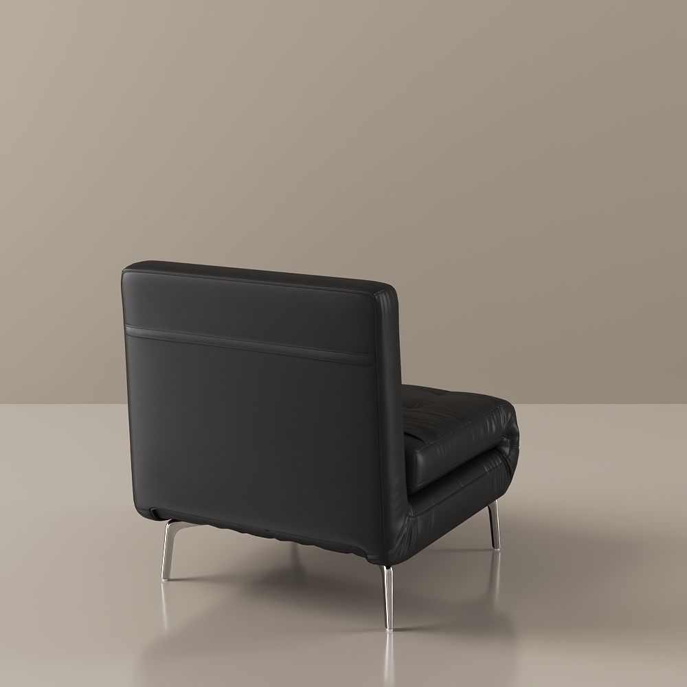 Modern Black PU Leather Accent Chairs