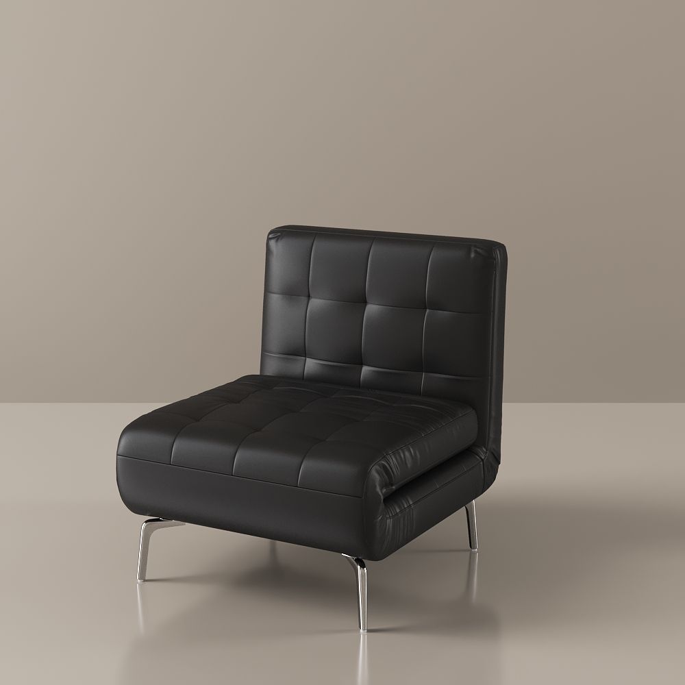Recliner Black PU Leather Accent Chairs