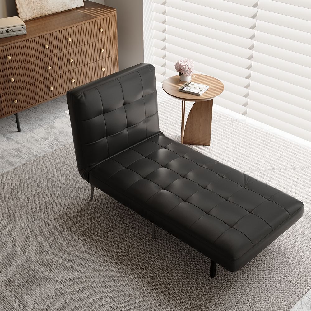 Recliner Black PU Leather Accent Chairs