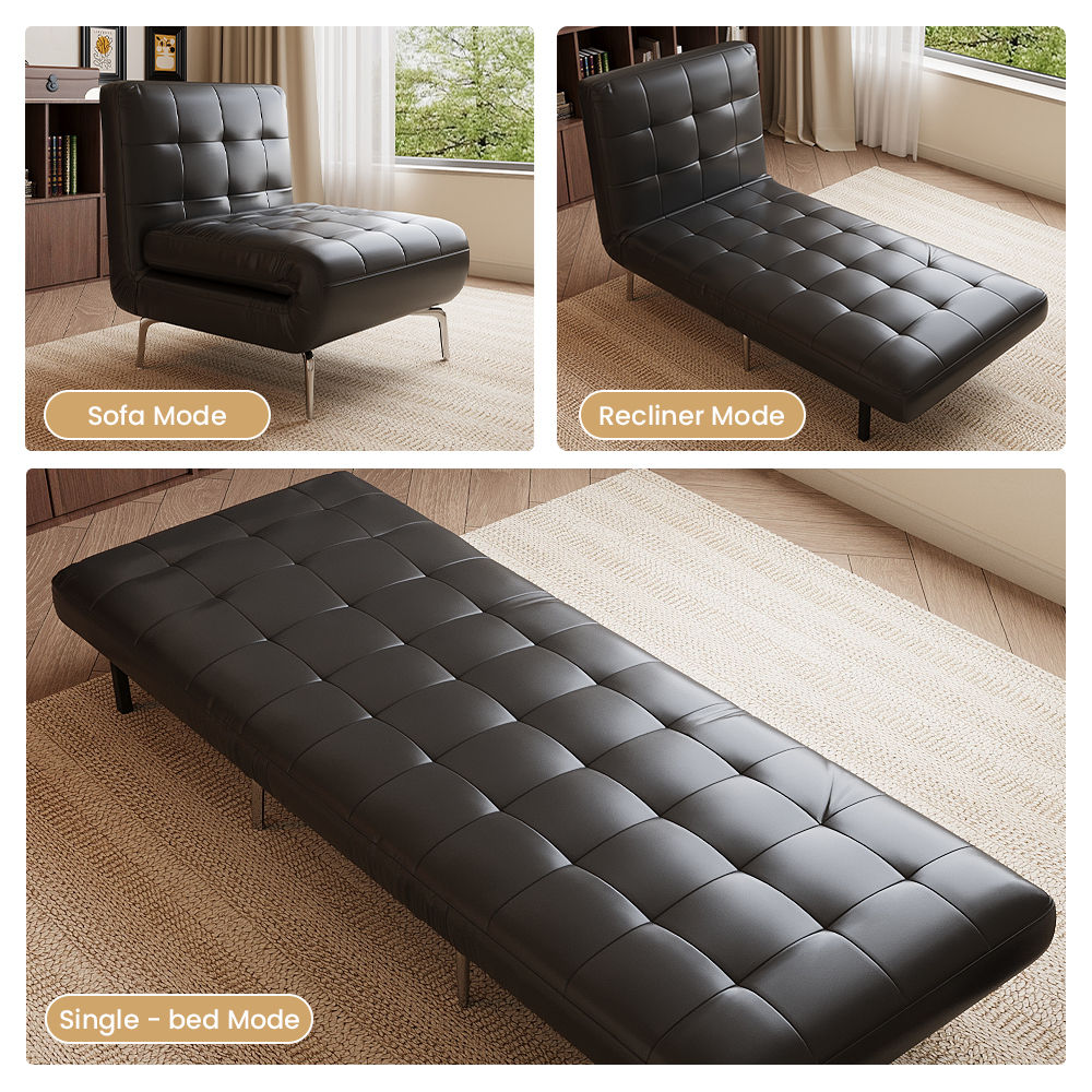 Bedroom Black PU Leather Accent Chairs