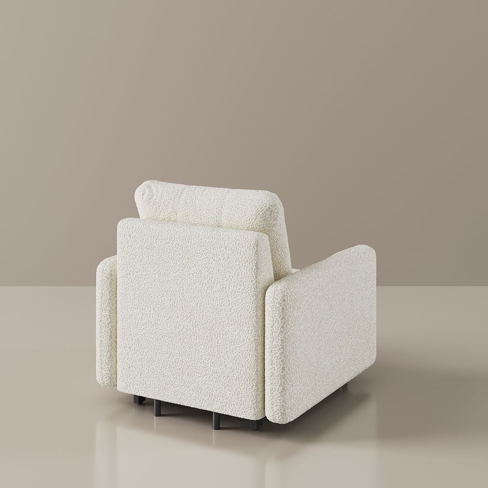 White White & Wood Chenille Accent Chairs