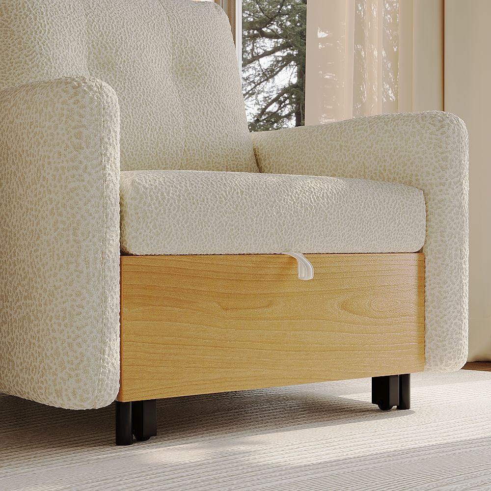 Cotton Doll White & Wood Chenille Accent Chairs
