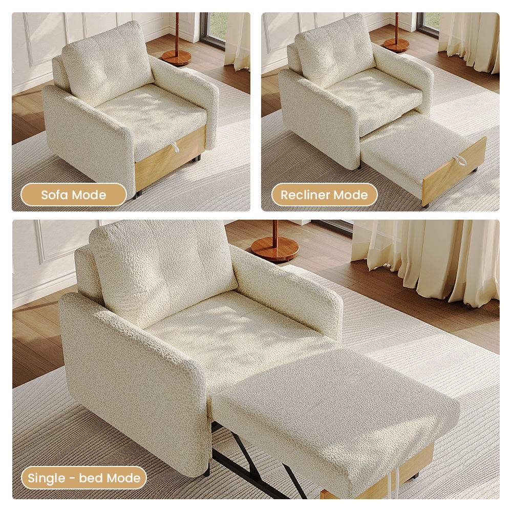 Wood Leg White & Wood Chenille Accent Chairs