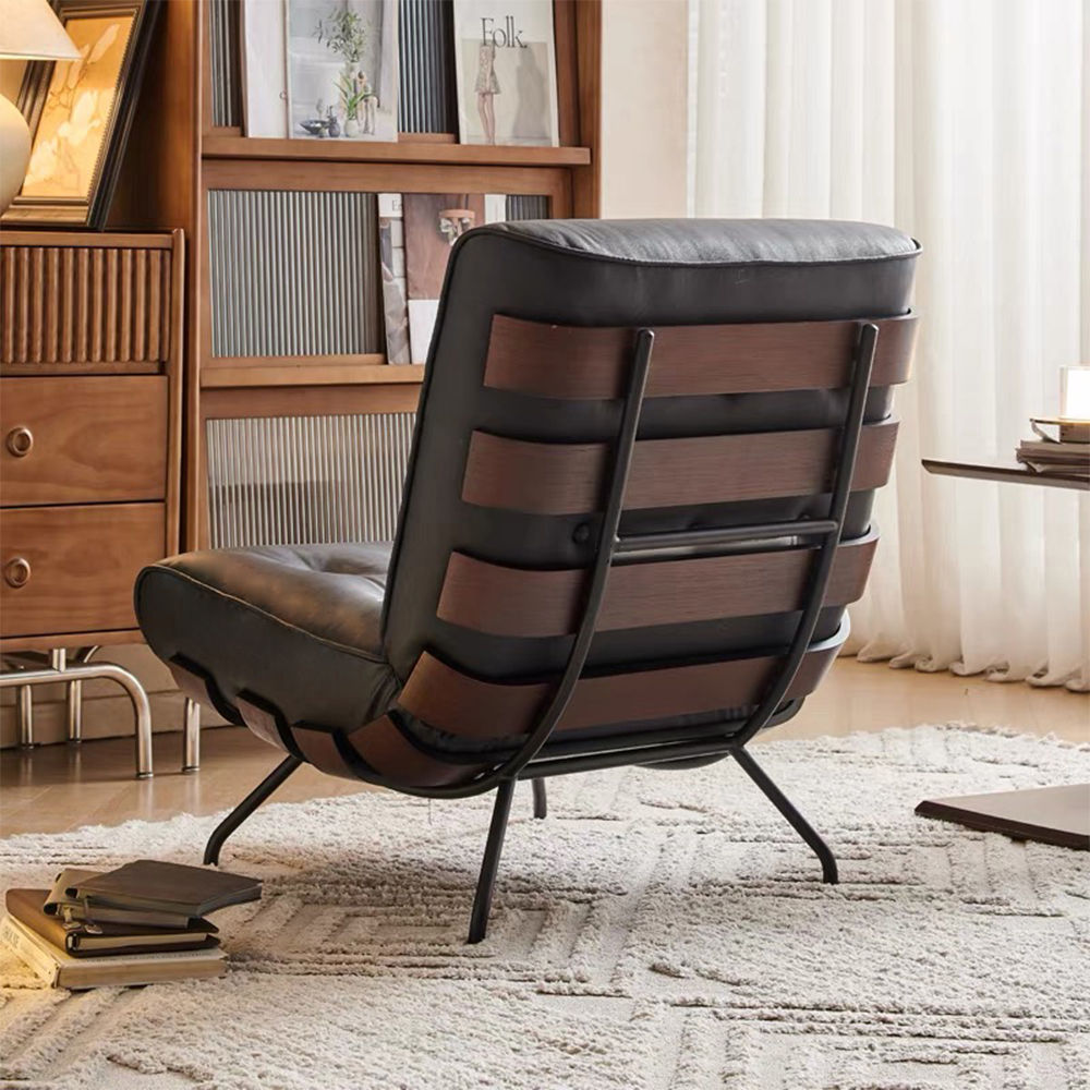 Partly Assemble Black Faux Leather Accent Chairs