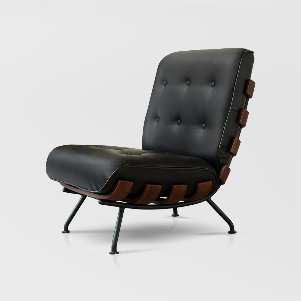 Partly Assemble Black Faux Leather Accent Chairs