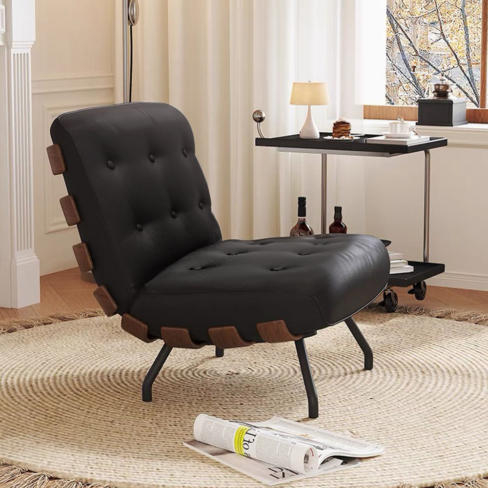 Leather Black Faux Leather Accent Chairs
