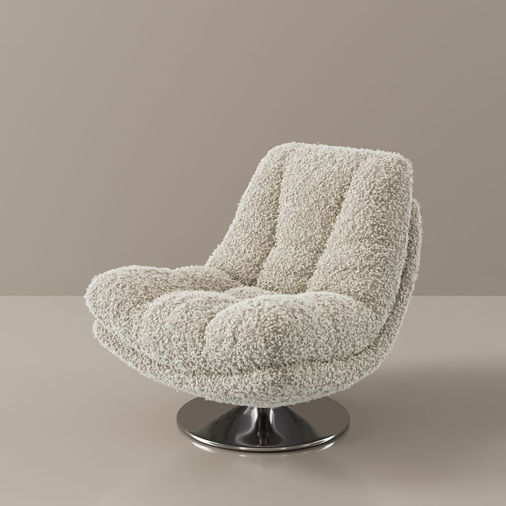 Beige Beige teddy fleece Accent Chairs
