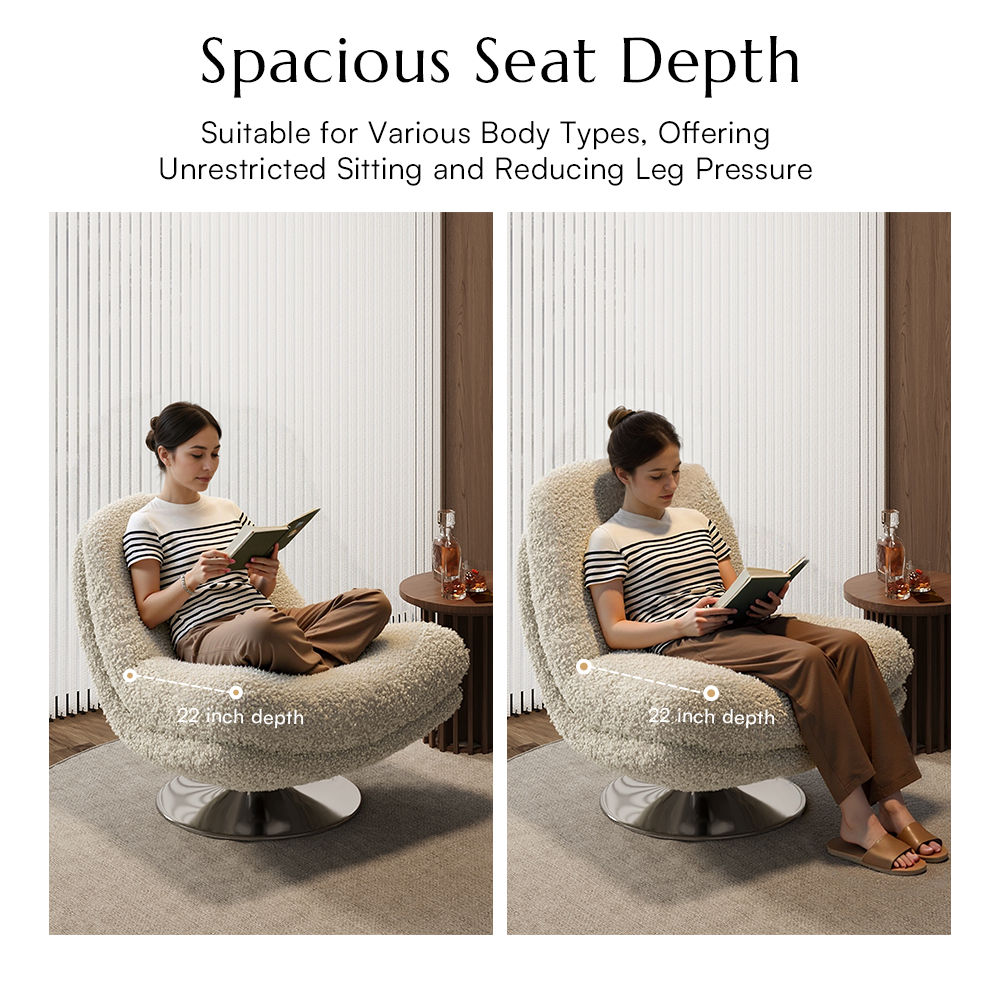 Home Theater Beige teddy fleece Accent Chairs