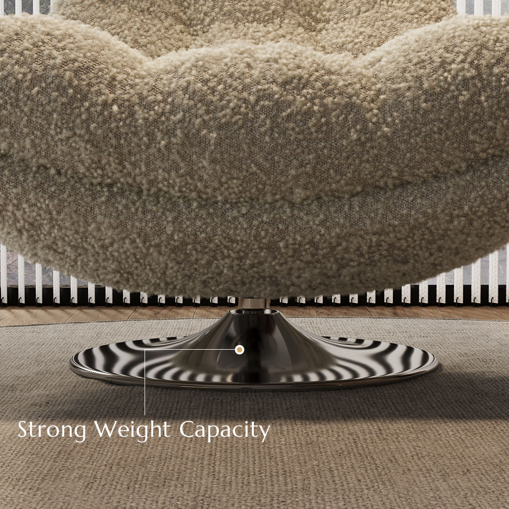 Bouclé Beige teddy fleece Accent Chairs