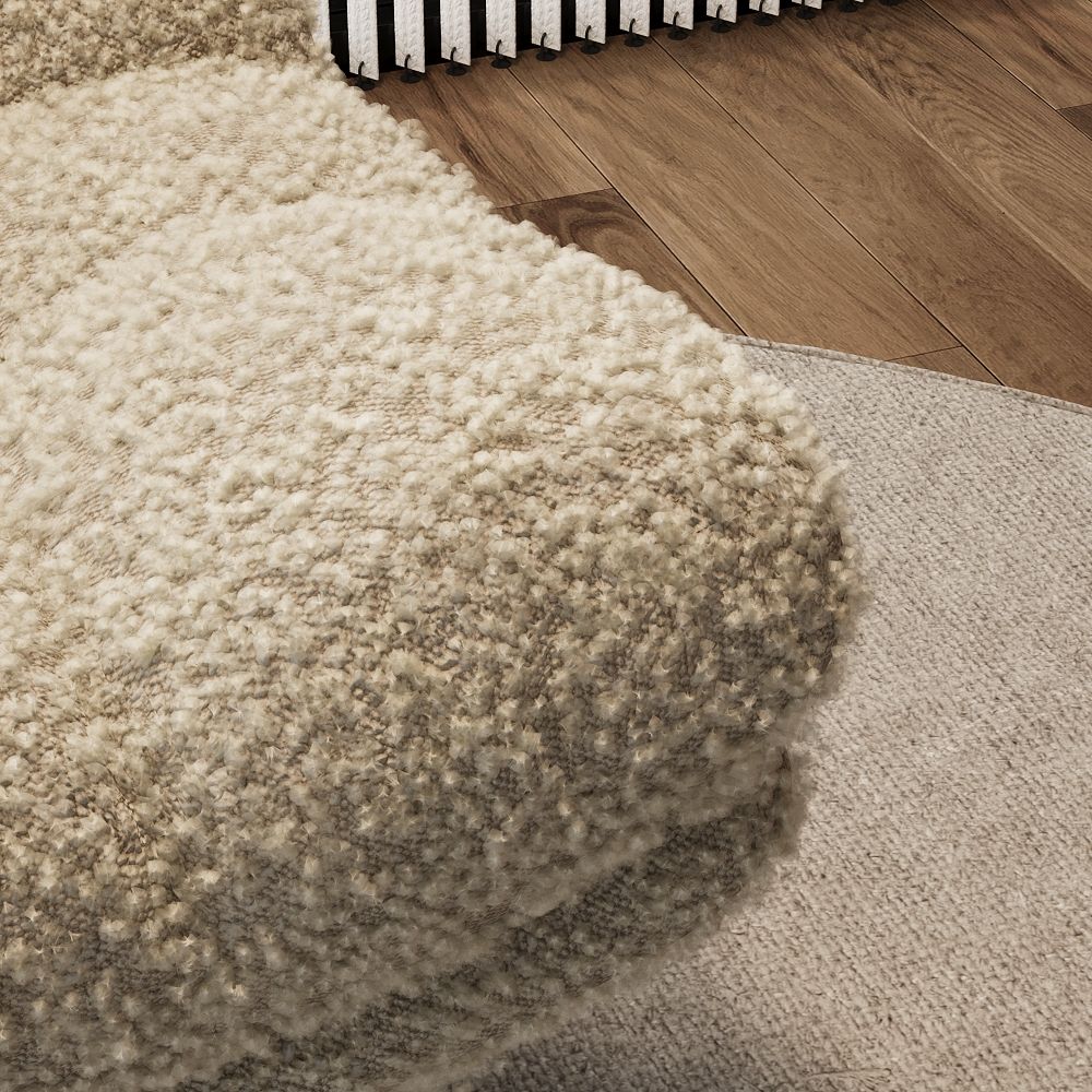 Pure Color Beige teddy fleece Accent Chairs