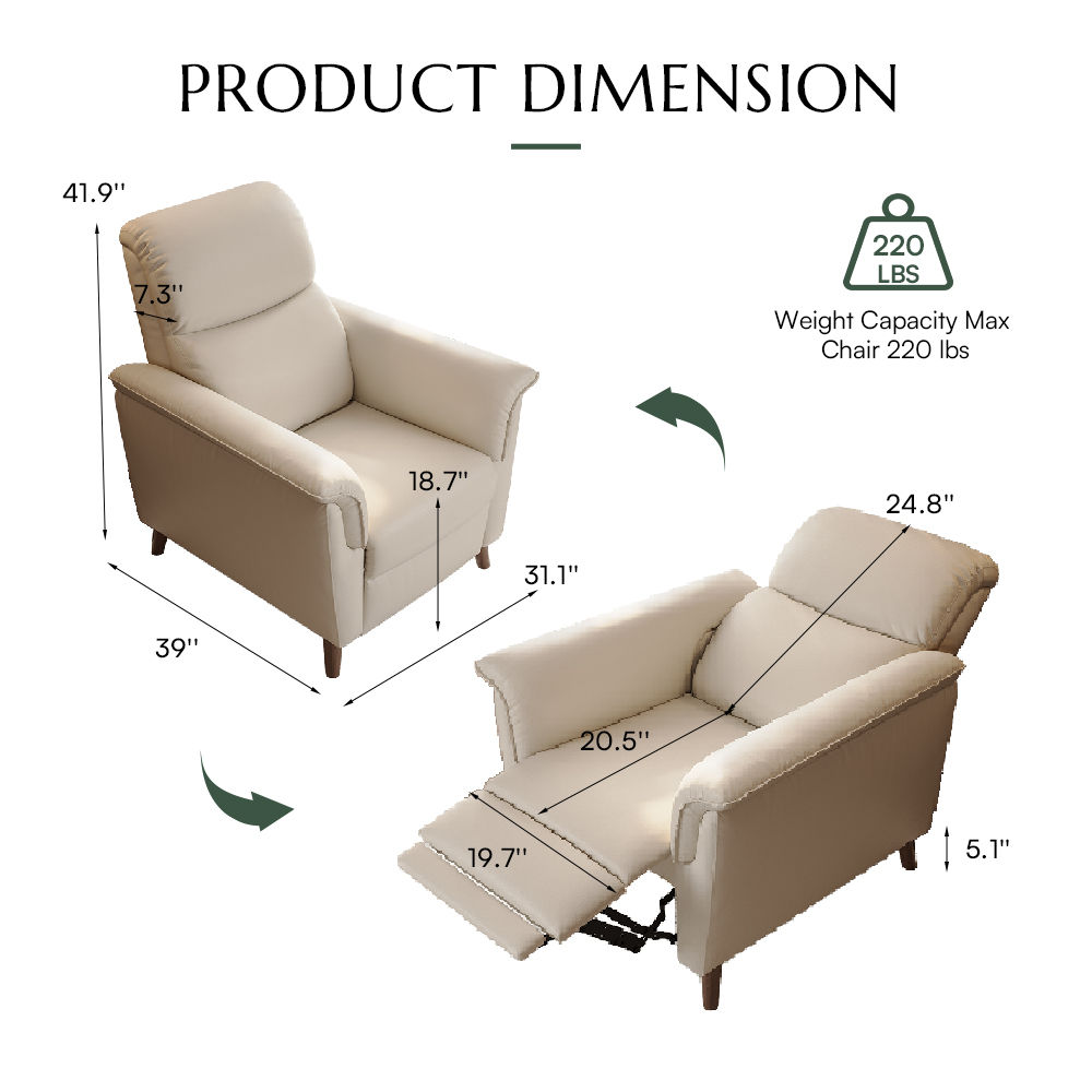 Beige Eco PU Leather Accent Chairs