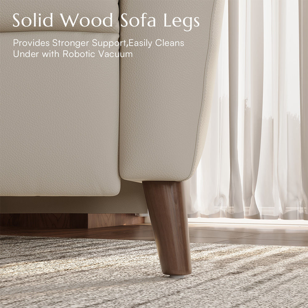 Beige Eco PU Leather Accent Chairs