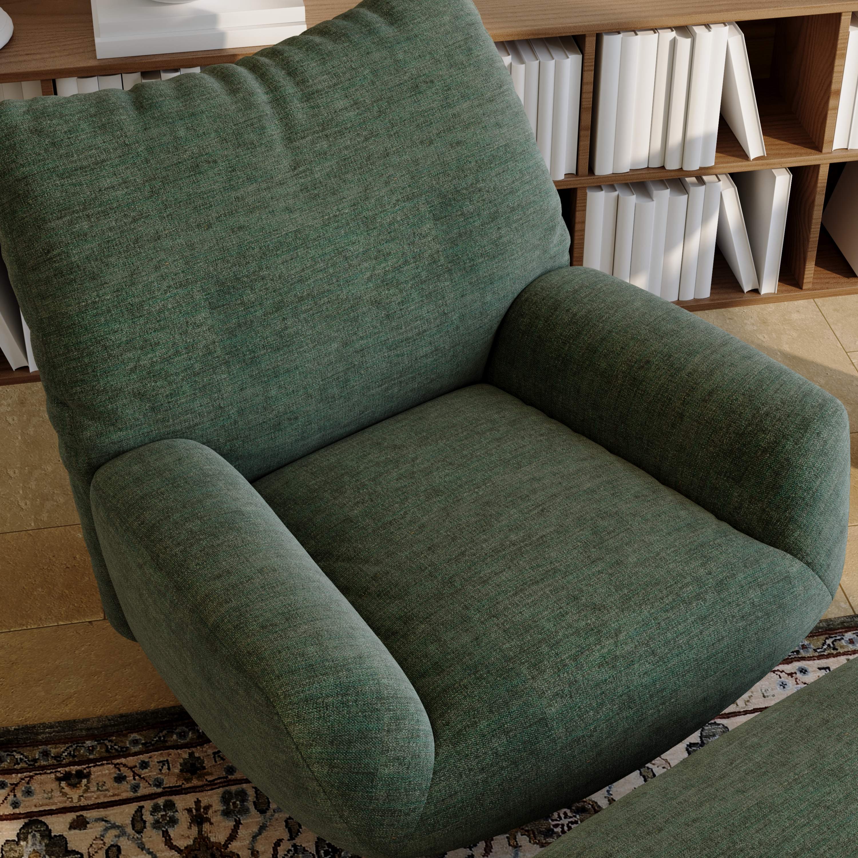 Pure Color Green Cotton and Linen Accent Chairs