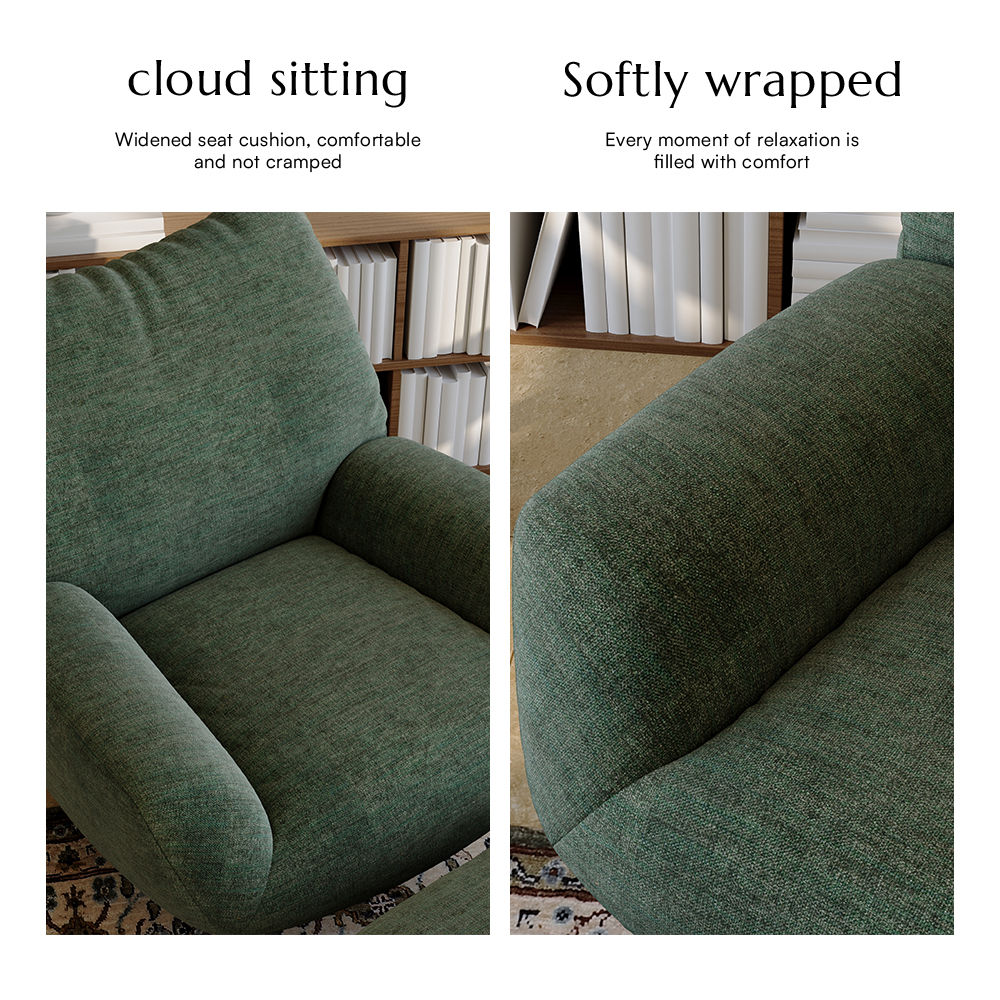 Office Green Cotton and Linen Accent Chairs