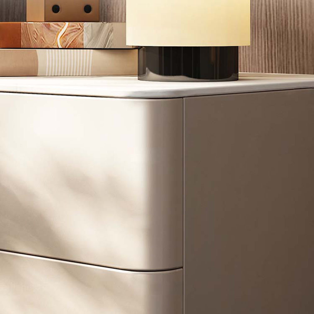 with Drawers Khaki MDF Nightstands