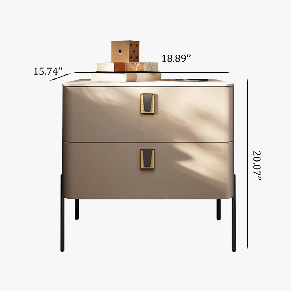 Single Piece Khaki MDF Nightstands
