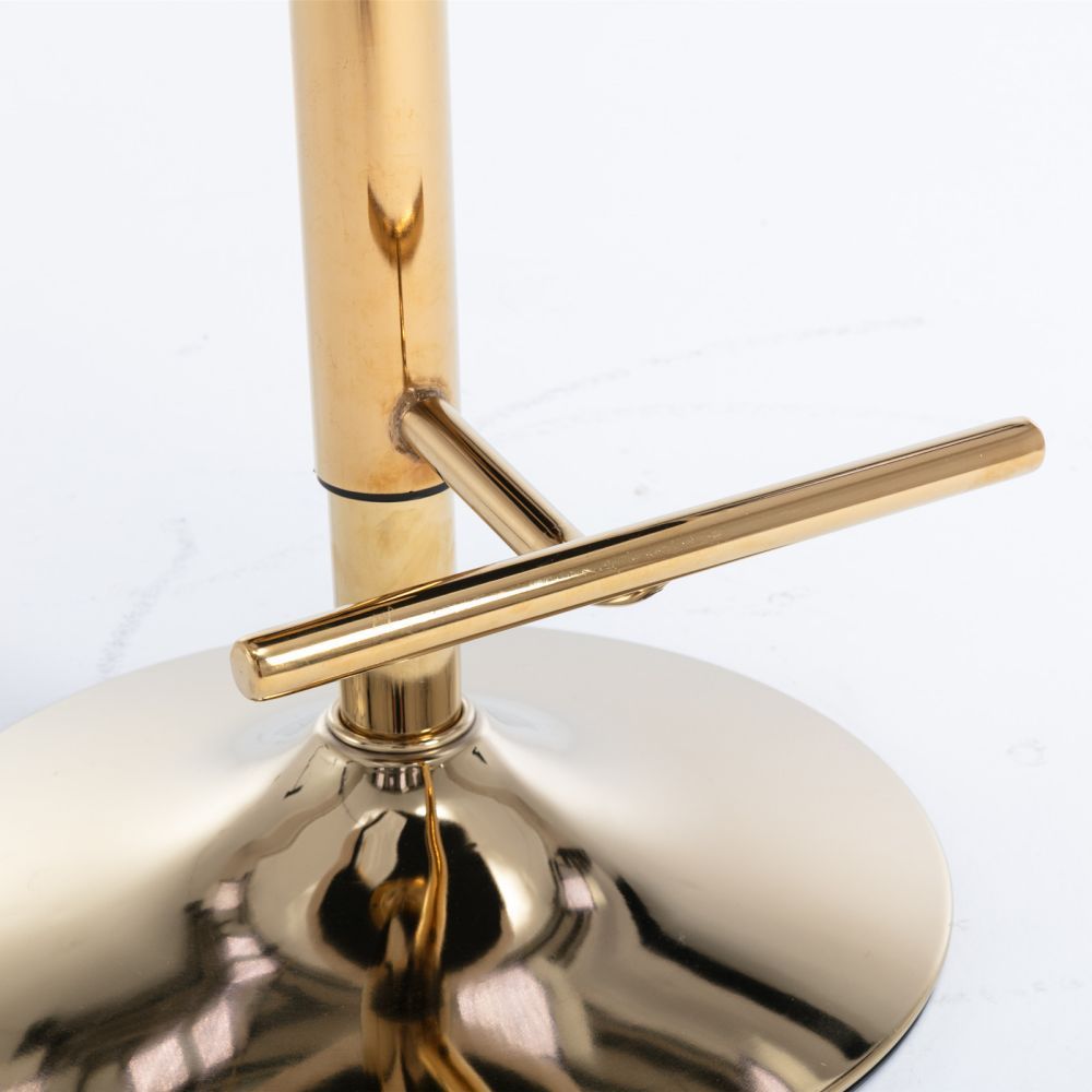 Partly Assemble Black & Gold Velvet+Foam Bar Stools