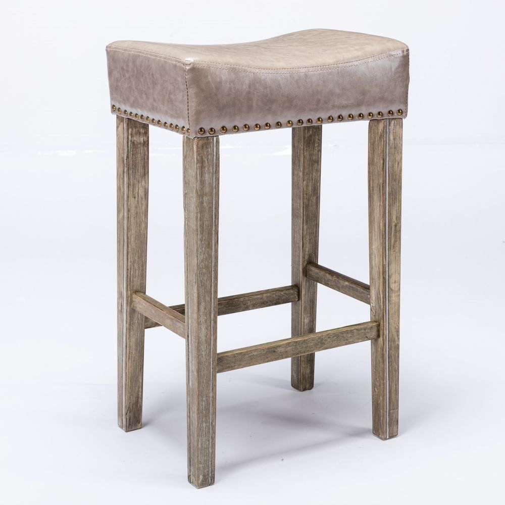 Modern Gray PU+Foam Bar Stools
