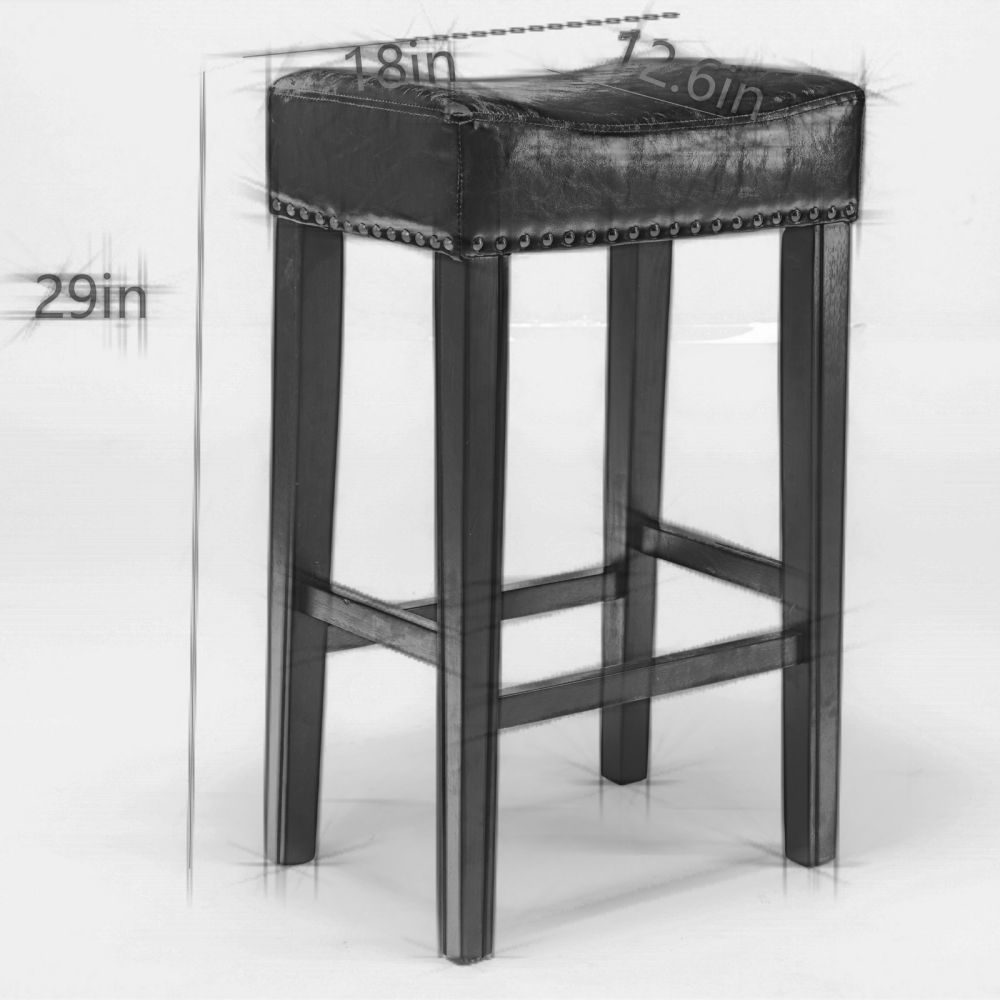 Modern Gray PU+Foam Bar Stools