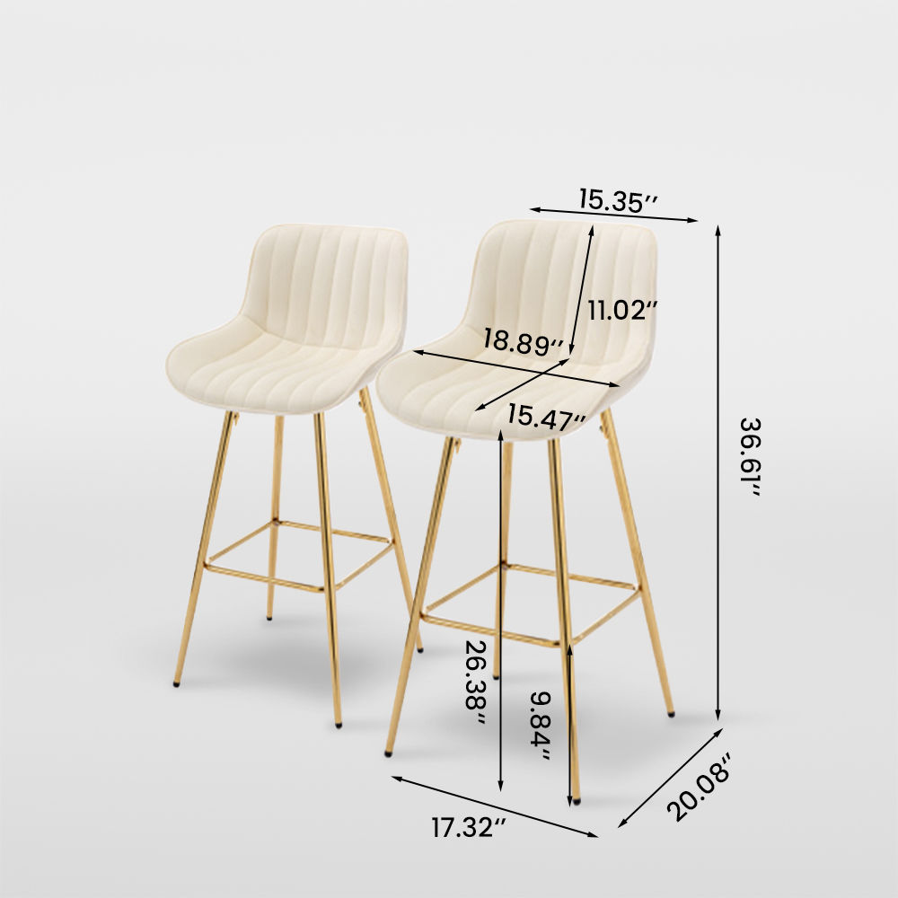 Modern Cream Fabric Bar Stools