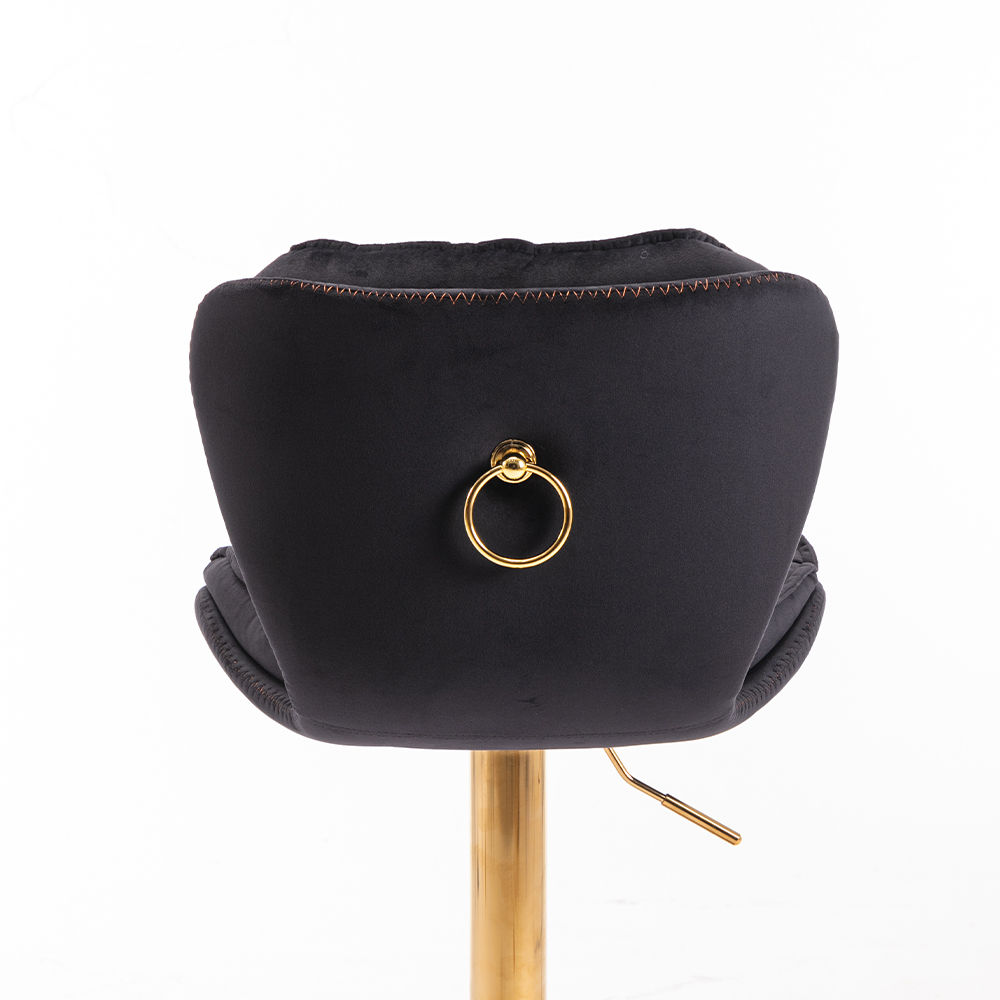 Partly Assemble Black Velvet Bar Stools