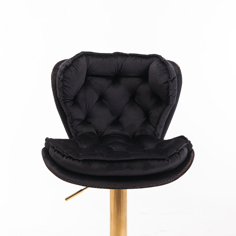 Partly Assemble Black Velvet Bar Stools