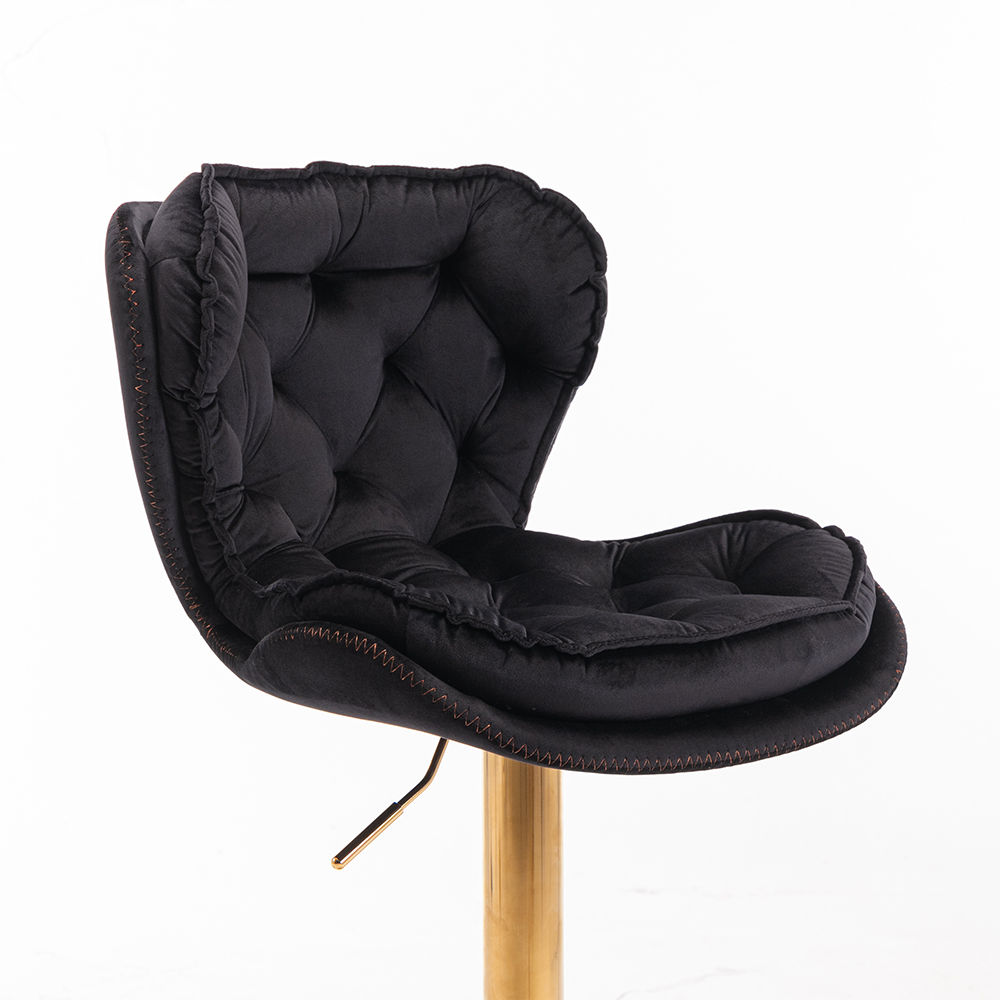 Partly Assemble Black Velvet Bar Stools