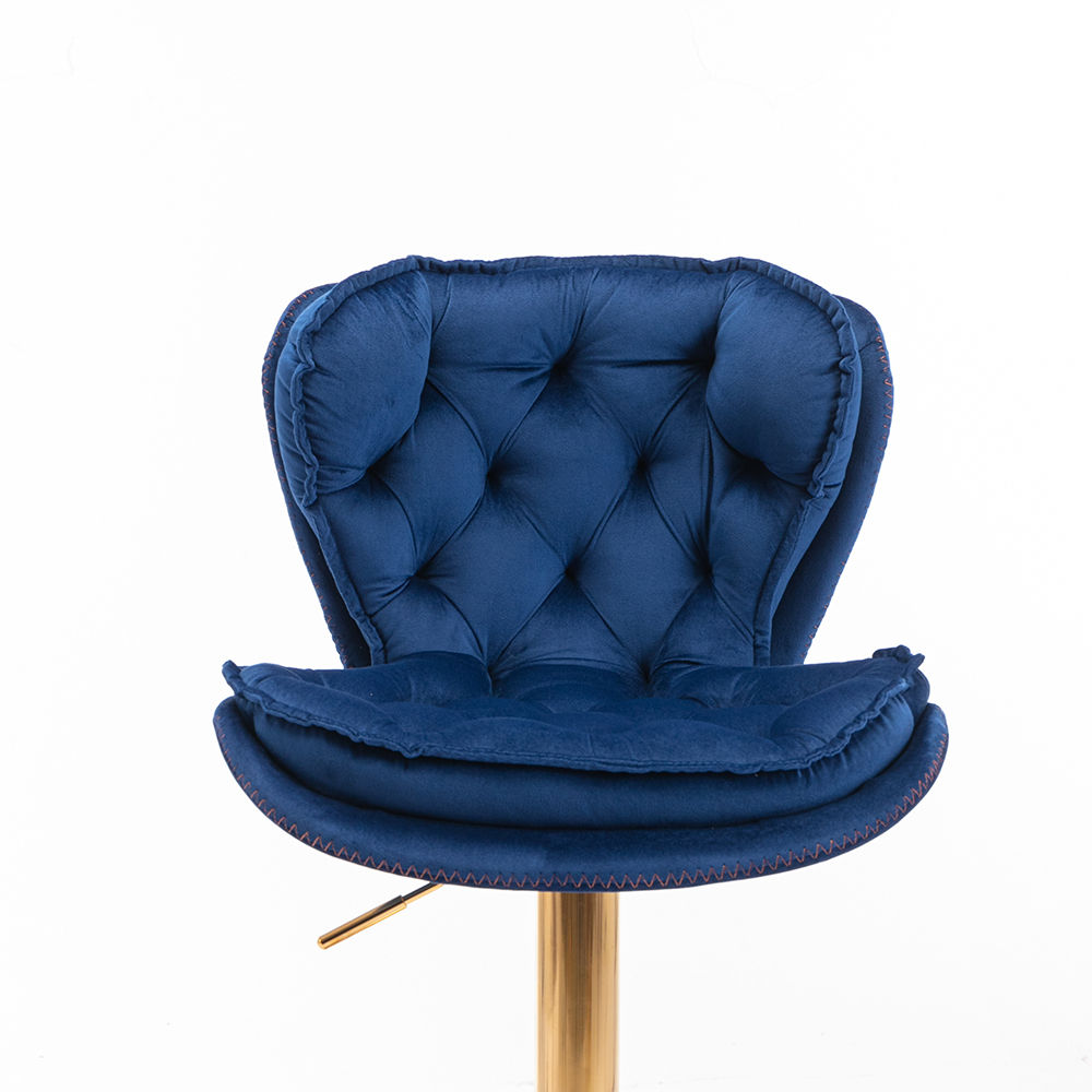 Partly Assemble Blue Velvet Bar Stools