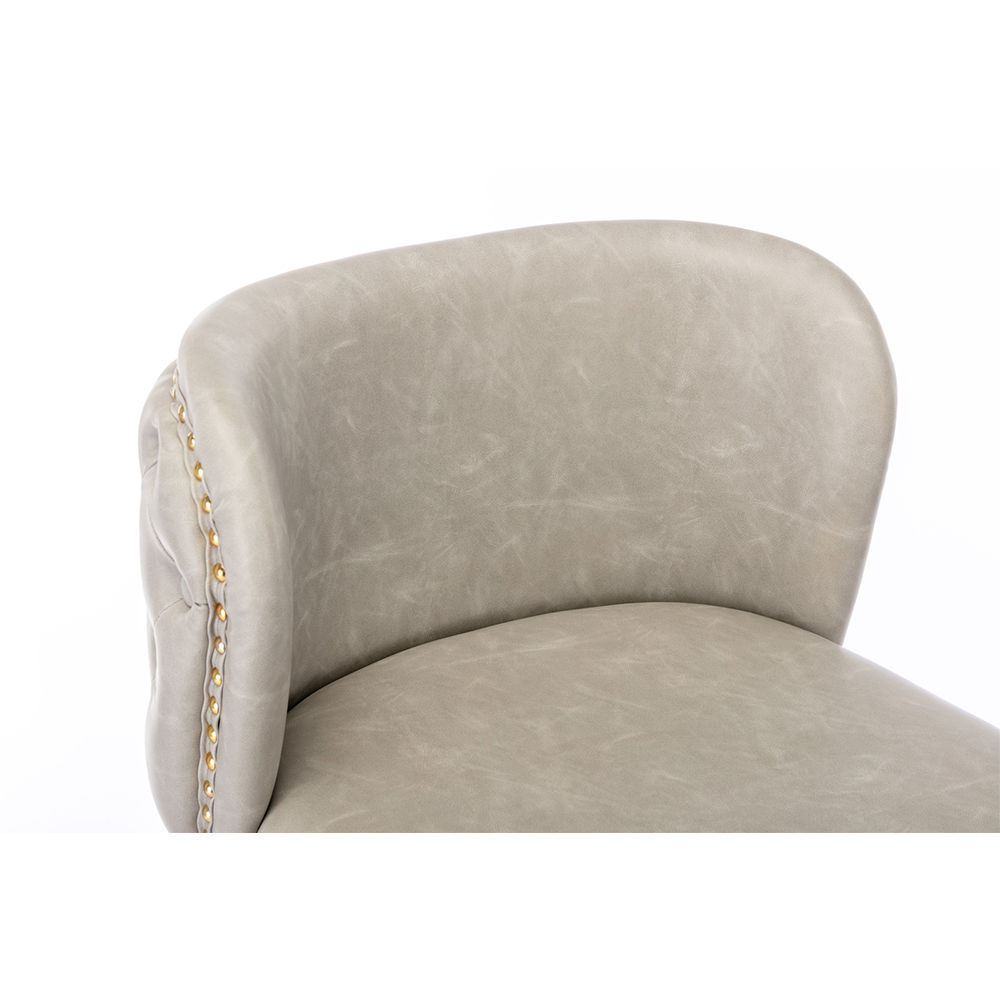 On the Ground Beige PU Bar Stools